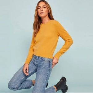 Reformation Mustard Cashmere Crew